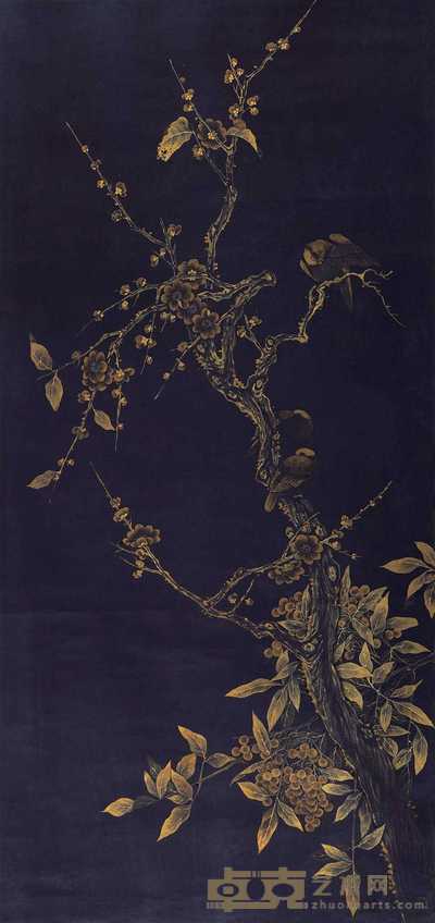 马荃 花鸟 立轴 94×44.5cm